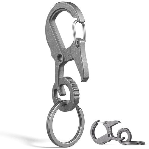 TIMULTI Titanium Carabiner Keychain Clip, EDC Key Carabiner, Mens Quick Release Key Ring Holder with Bottle Opener, Key Chain Hook