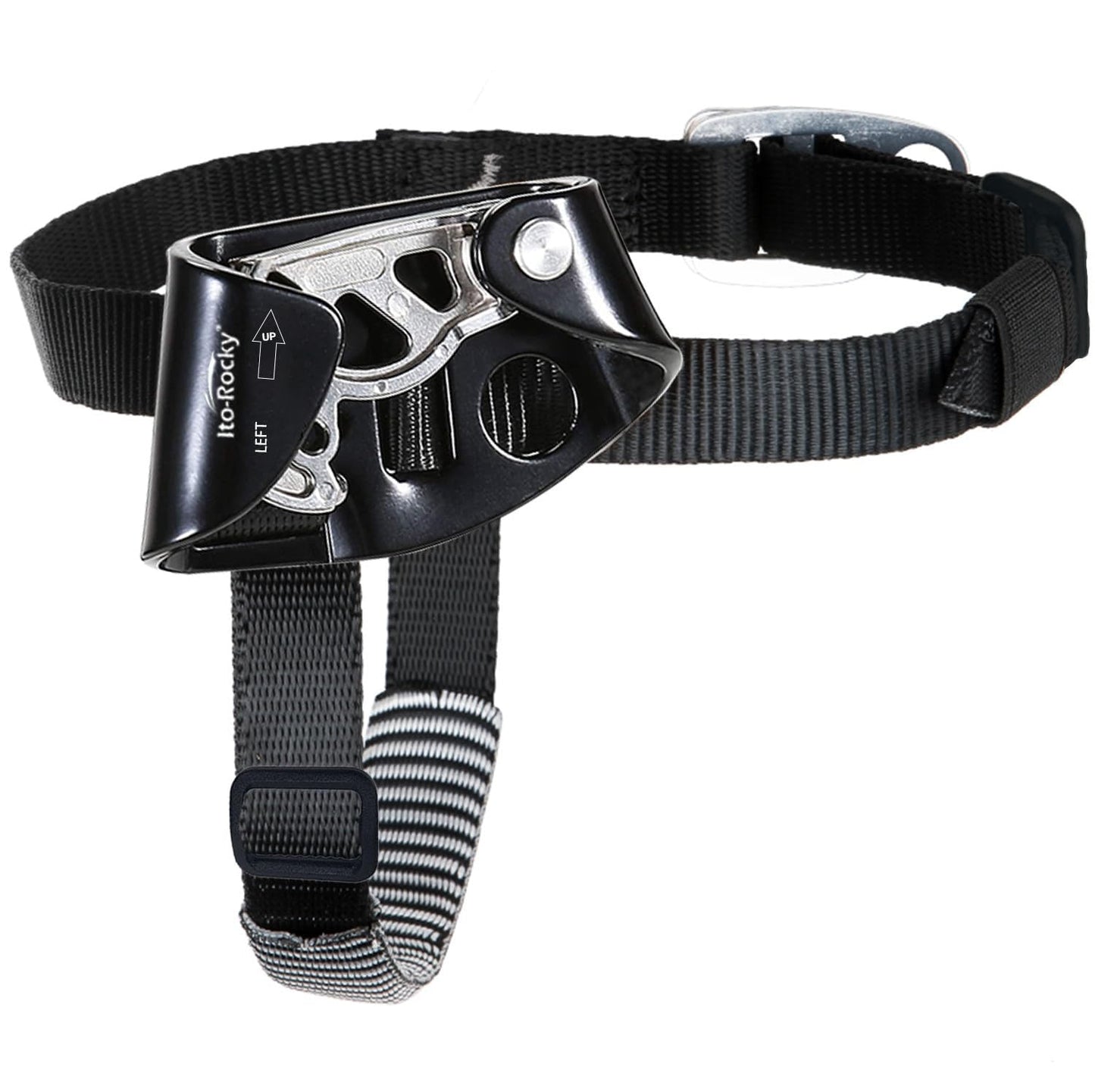 Ito Rocky Foot Ascender Riser - Rope Climbing Equipment for SRT Climbing & Tree Arborist Climbing Device - Left Black