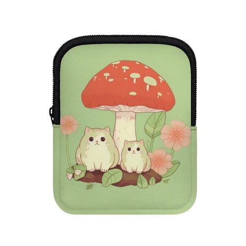 BYCHECAR Cat Gym Cup Pouch Mushroom Water Bottle Pouch for Stanley IceFlow 20oz 40oz Tumbler Pouch with Adjustable Strap Wrist Bag for Running Phone Holder Pocket