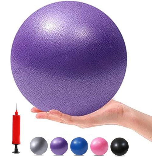 MOMPLUS Exercise Pilates Mini Yoga Barre Small for Home Stability Squishy Training Physical Therapy Improves Balance with Pump(Purple, 6 Inch)