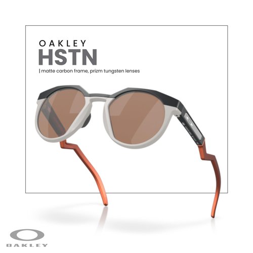 Oakley oo9242 924206 52mm matte carbon/prizm tungsten round sunglasses for men + Bundle Accessory Leash Kit, Microfiber Pouch
