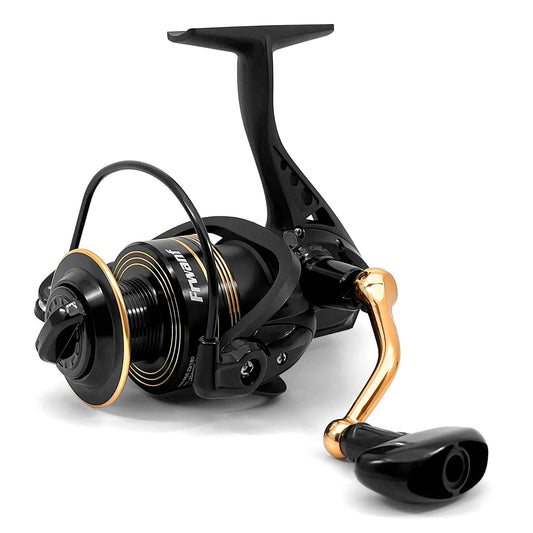 Frwanf Spinning Reel, Freshwater and Seawater Fishing Reel, Max 17.6lb Carbon Resistance, High Speed Gear Ratio, Premium New Rolling Bearing and Drive Gear, Metal Spool and Handle (FMCF2000)
