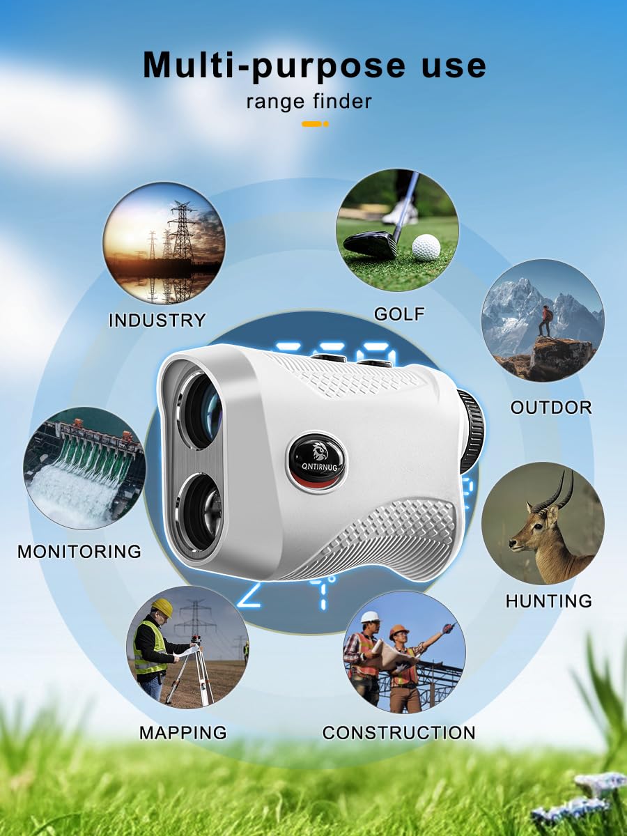 Golf 1200 Yards Laser Rangefinder with Slope and Pin Lock Vibration Mode Continuous Scan 7X Magnification Range Finder with Rechargeable Battery,High-Precision Flag