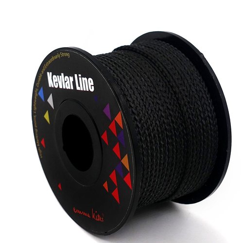 emma kites 100% Black Kevlar Braided Cord 30Ft 300Lb High Strength, Abrasion Flame Resistant, Tough Survival Tactical Cord Model Rocket Paracord Snare Line Fishing Assist Cord