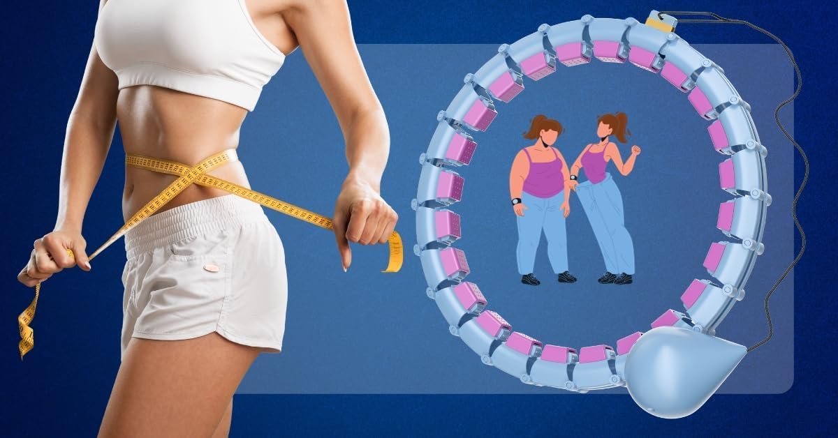 65inch 32 Knots Plus Size Quiet Weighted Hula, Smart Detachable Fitness Infinity Hoop, 2 in 1 Waist and Abdominal Weight Loss for Women, Workout Exercise Equipment Hoop