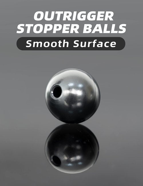 BLUEWING Outrigger Ball Stops 2pcs Fishing Rigging Plastic Pair Outrigger Line Ball Stoppers, Black
