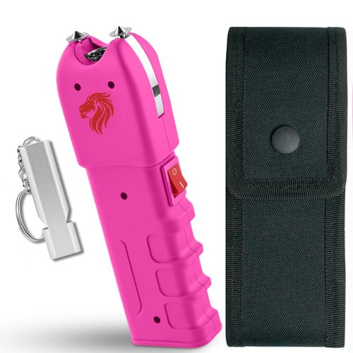Odds Shifter - Flashlight Stun Gun for Women Self Defense and Emergency Whistle - 1.62 uC Charge, 120 Lumens, Anti Grab Strips, Rubber Coated Grip