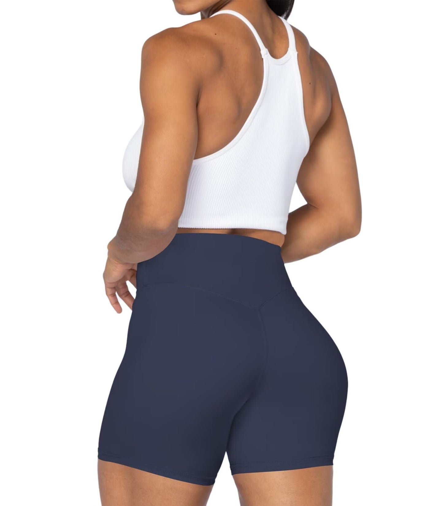 Sunzel Women's Biker Shorts in High Waist Tummy Control with No Front Seam 5" Charcoal Gray X-Small