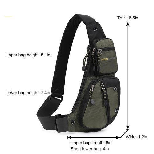 QAZWSXE Mens Sling Bags Crossbody,Shoulder Bag for Men,Men Crossbody Bags for Hiking Traveling Outdoors Green