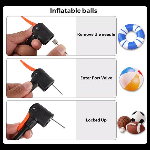 WWJ Manual Bike Tire Pump, Floor Bicycle Air Pump, Compatible Presta Valve Adaptor Portable Floor Pumps for Road Mountain Bikes and Car, Sports Balls High Pressure 140PSI with Tank