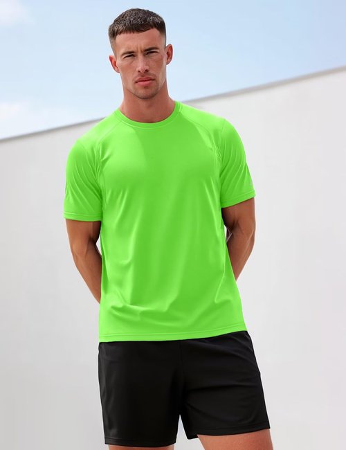 Sport Shirts for Men Dry Fit(Neon Green,XXL)