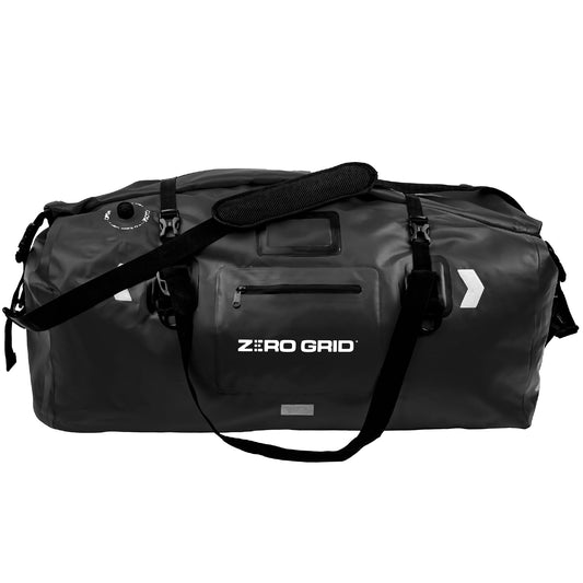 Extra Large Waterproof Duffel Bag - Heavy-Duty Duffle Dry Bag with Welded Seams & Rfid Pockets - Roll Top XL Duffel Bags for Traveling, Camping, Kayaking, Fishing, Canoeing, Boating - 90L, Black