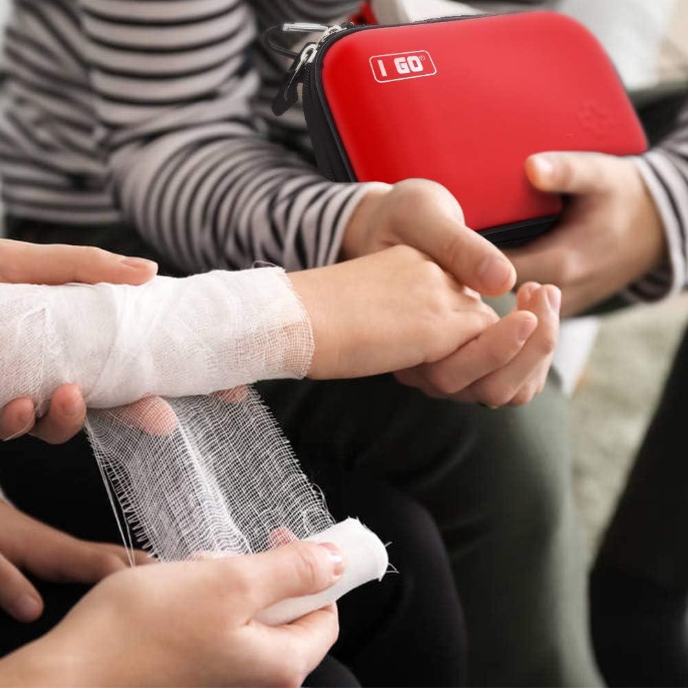 85-Piece Hard Shell Mini First Aid Kit - Compact Emergency Survival Kit for Travel, Hiking, Camping, & Car