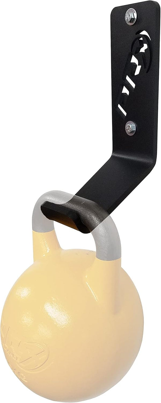 PRx Performance USA MADE Kettlebell Storage Holders, Wall Mounted Kettle Bell Holder Hanger, Space Saving Home or Commercial Gym Accessory, Thick Steel with Black Powder Coating