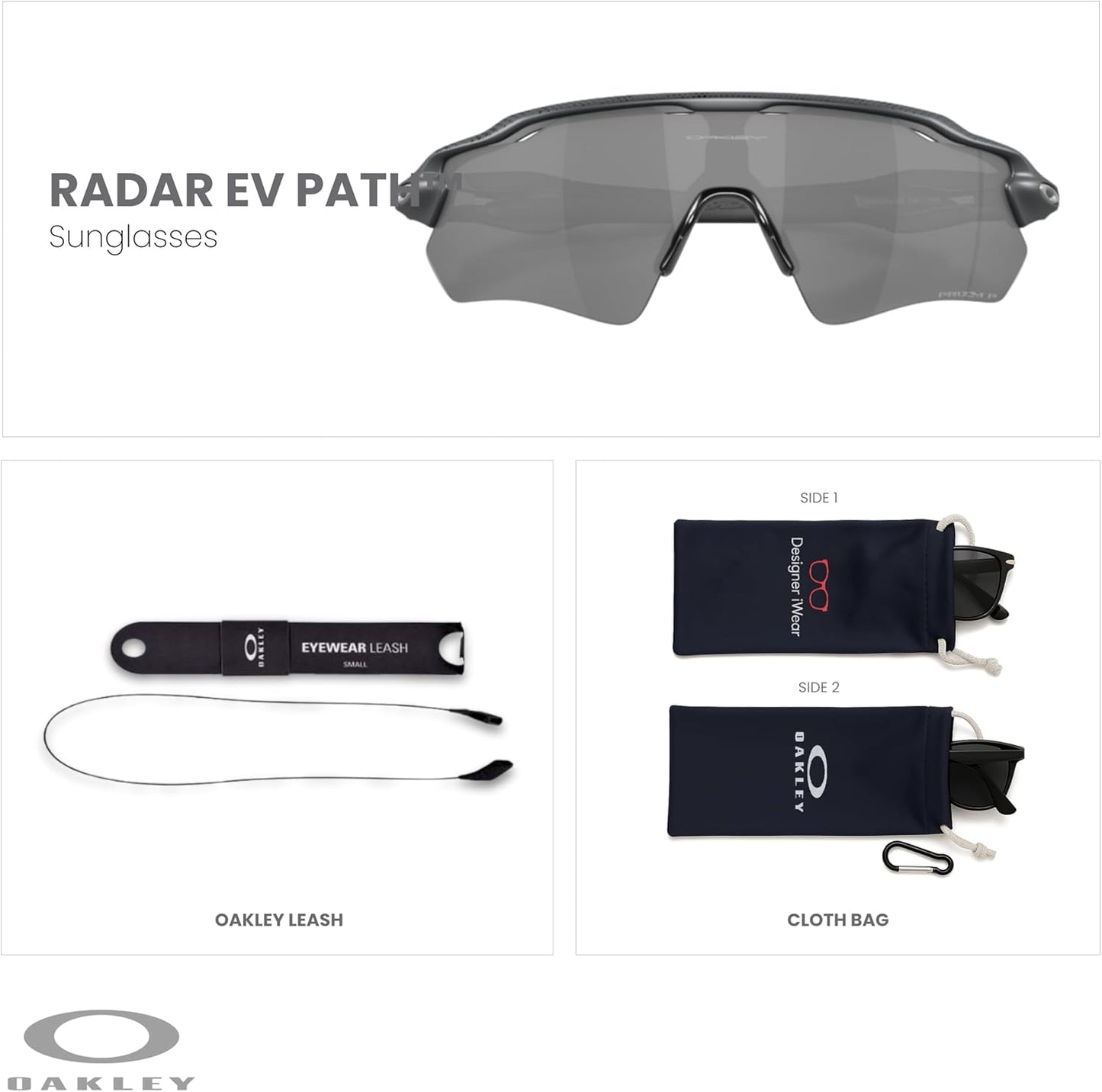 OAKLEY Radar EV Path OO9208 Sunglasses For Men+ Bundle Accessory Leash Kit, Microfiber Pouch