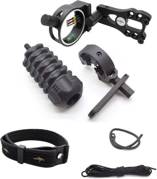 Archery Essential Accessory Upgrade Combo 5-pin Bow Sight, Arrow Rest, Stabilizer, Braided Bow Sling, Peep Sight