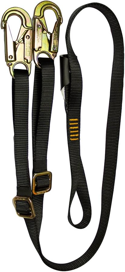 Fusion Climb Y-Legged Zipline Lanyard with Steel Snap Hooks 23kN Black