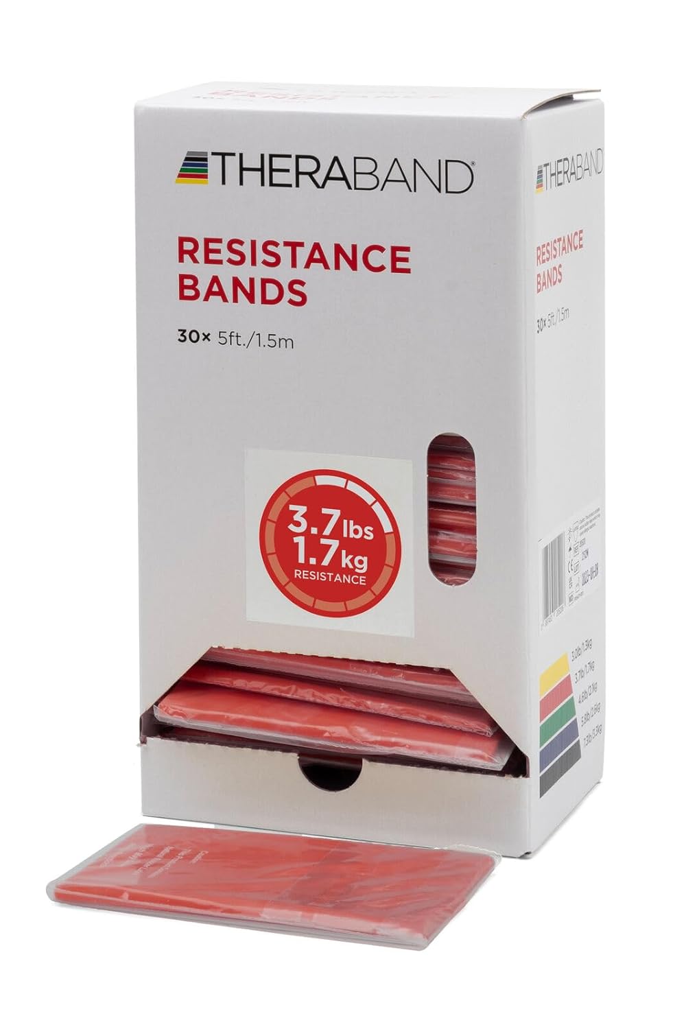 THERABAND Resistance Bands, 5 Foot, 15 Count Professional Latex Elastic Bands For Upper & Lower Body Exercise, Physical Therapy, Pilates, At-Home Workouts, & Rehab, Heavy Green, Intermediate, Level 3