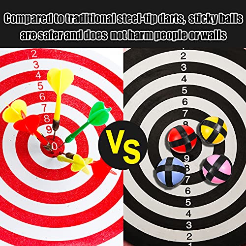 20 Pcs Sticky Dart Balls Set - 1.77 Inch Multi-Color Indoor Outdoor Game with Storage Bag