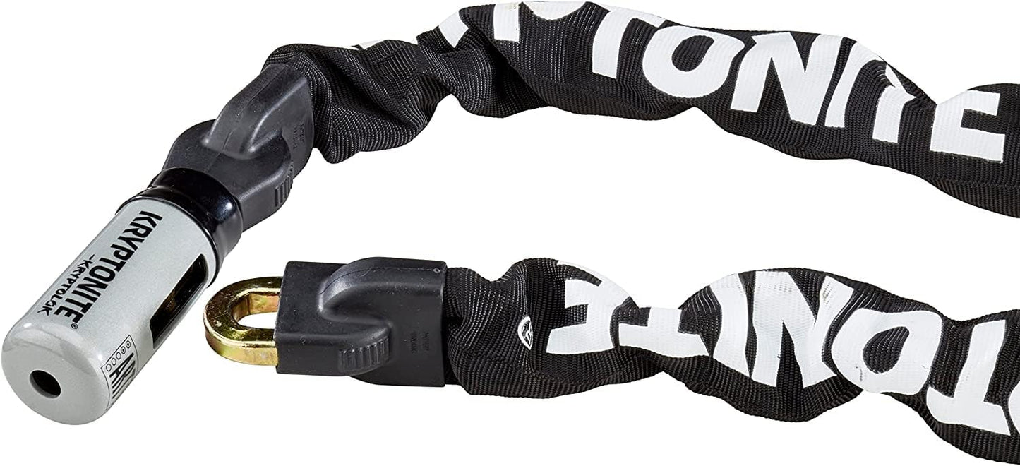 Kryptonite Kryptolok 912 Bike Chain Lock, 4 Feet Long 9mm Steel Chain Heavy Duty Anti-Theft Sold Secure Gold Bicycle Chain Lock with Keys for Bike, Motorcycle, Scooter, Bicycle, Door, Gate, Fence