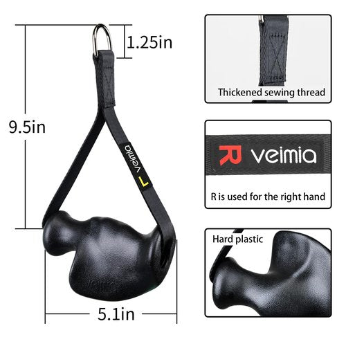 veimia Ergonomic Gym Handles, Double D Row Handles, Cable Machine Handles for T-Row, Pullers, Resistance Bands, Gym Handles for Cables, Strength Trainers and Tricep Exercise Machine Attachments