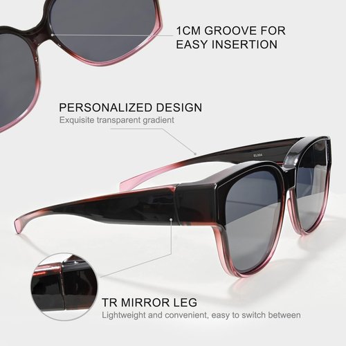 WGKVP Polarized Sunglasses, Ultra-Light and Durable glasses, UV400 Protection for men and women (Clear Pink)