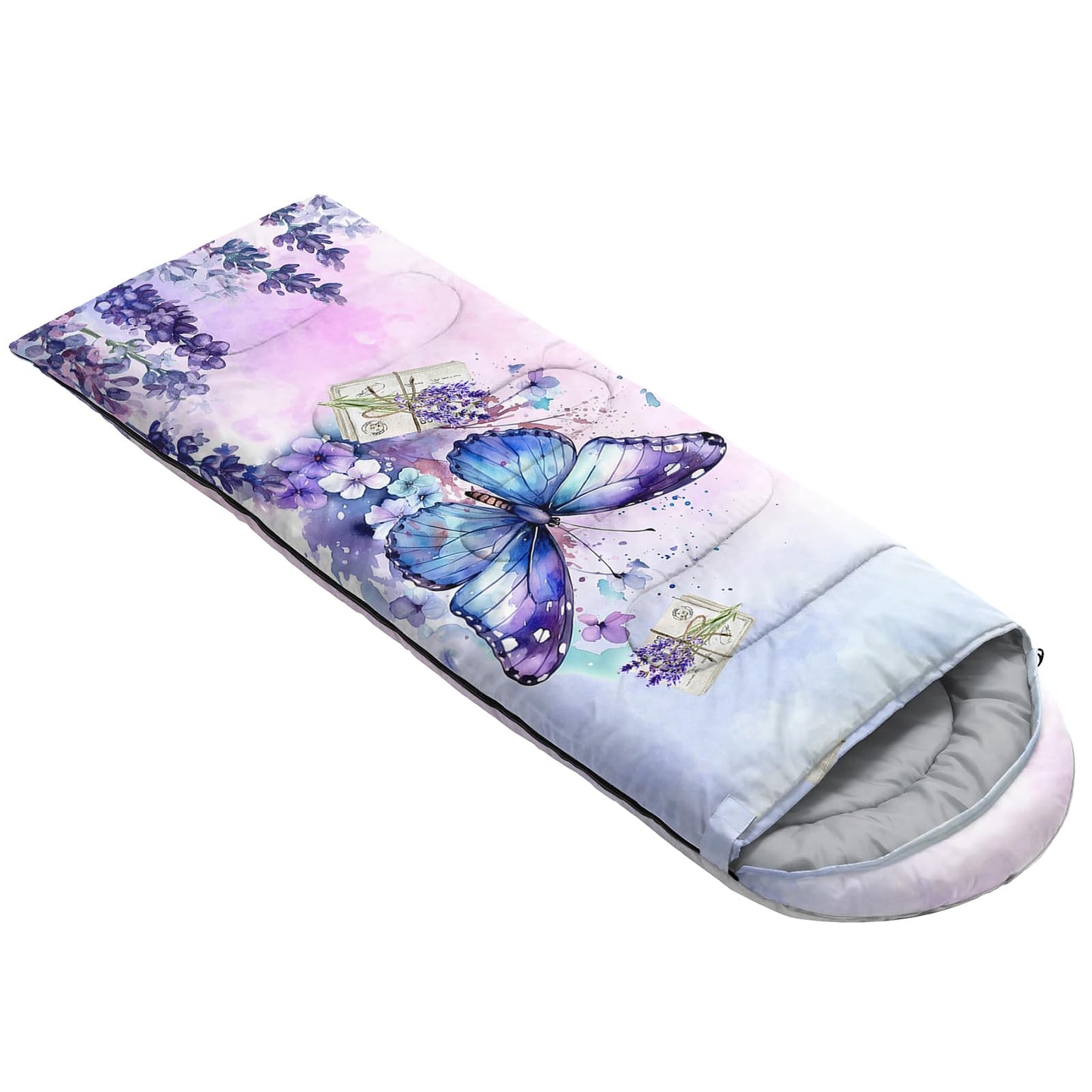 BSNTHO Butterfly Camping Sleeping Bags,3 Season Warm & Cool Weather,Lightweight,Waterproof Sleeping Bags for Adults & Kids,Traveling,and Outdoors,Camping Gear Equipment,31x90inch