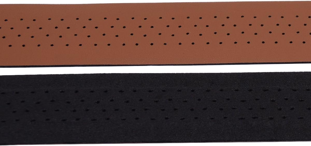 KINGOU Handlebar Tape Luxury PU Leather Bar Tape Fixed Gear/Road Bike Bar Wrap with 2 Reflective Plug