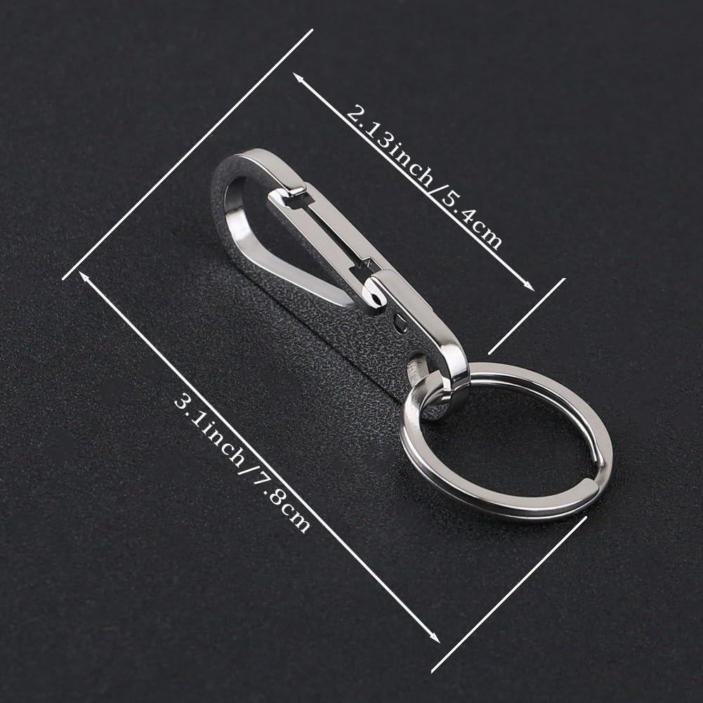 Augoing Keychain,Carabiner Clip Key Ring with Quick Release,Heavy Duty Car Key Chain Fob Holder for Men and Women,Stainless Steel Belt Loop Keyring