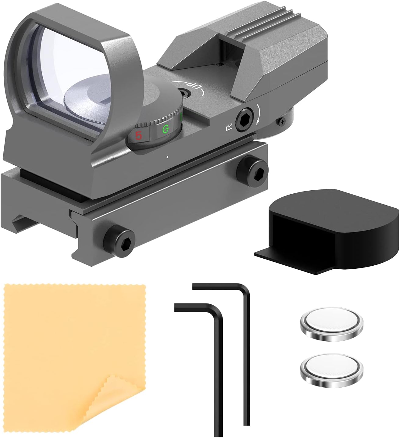 Feyachi Reflex Sight - Adjustable Reticle (4 Styles) Both Red and Green in one Sight!