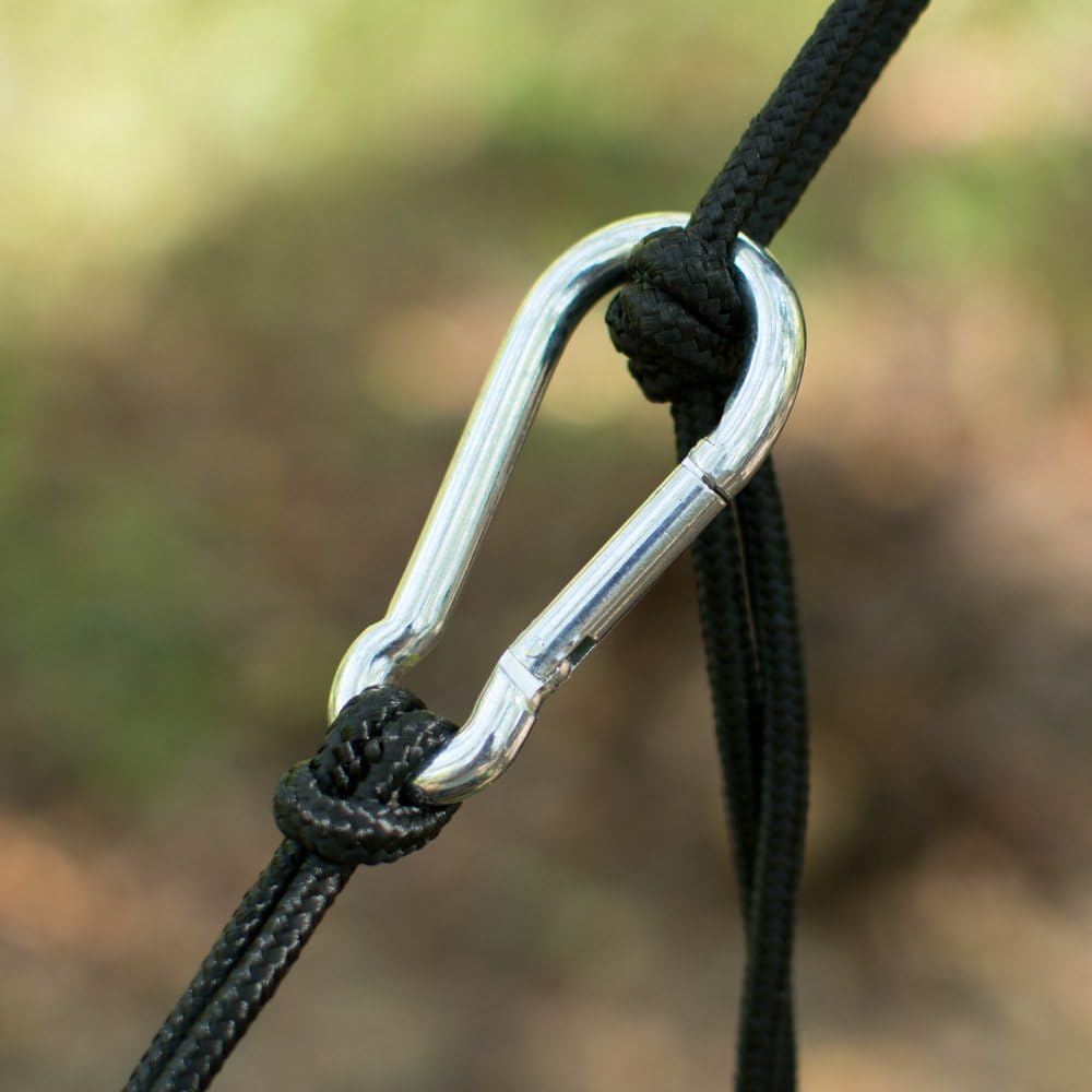 Neolite Single Camping Hammock - Lightweight Portable Nylon Parachute Hammock for Backpacking, Travel, Beach, Yard. Hammock Straps & Steel Carabiners Included