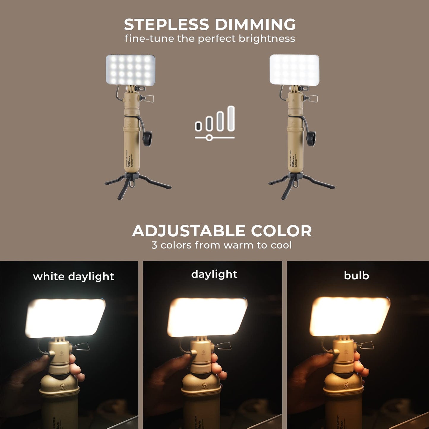 ELECOM NESTOUT LAMP-1 and Flash-1 Lantern and LED Flashlight Panel, Color Adjustable, up to 1000 Lumen, USB Light for Outdoor Power Bank