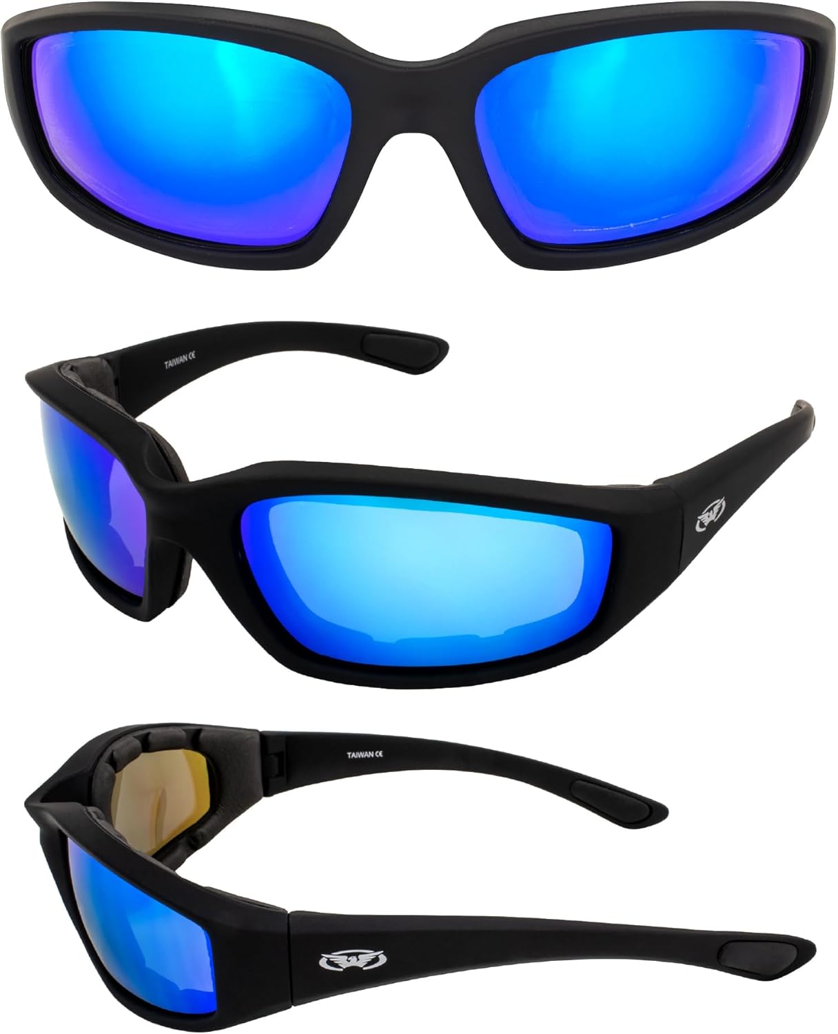 Global Vision Eyewear Black Frame Kickback Riding Glasses with GT Lenses