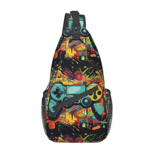 Betyiwling Game Sling Backpack Unisex Crossbody Chest Bag Shoulder Chest Bag For Women Men Hiking Travel