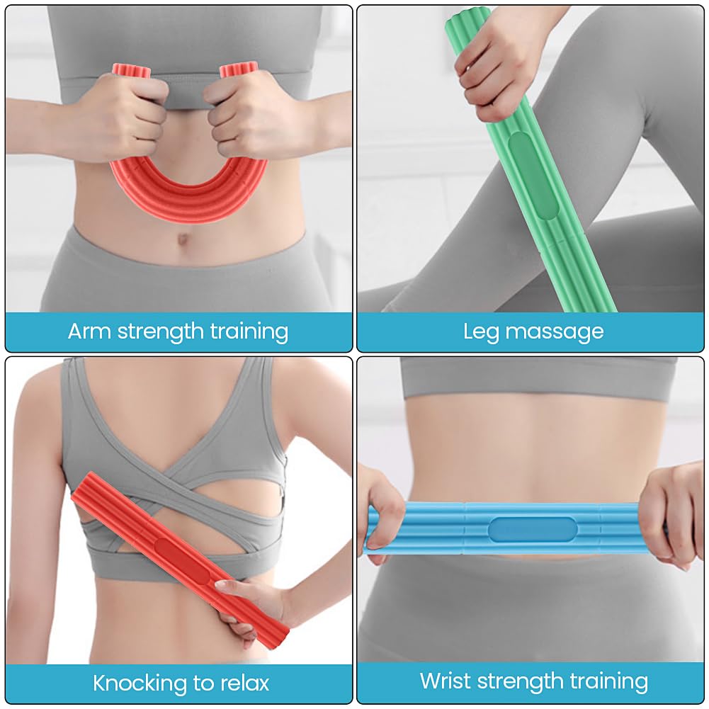 Flex Bar for Tennis & Golfers Elbow Therapy - 3 Resistance Levels, Relieve Tendonitis, Wrist & Forearm Pain, Improve Grip Strength | 3-Pack Physical Therapy Bar for Athletes, Rehab & Home Use