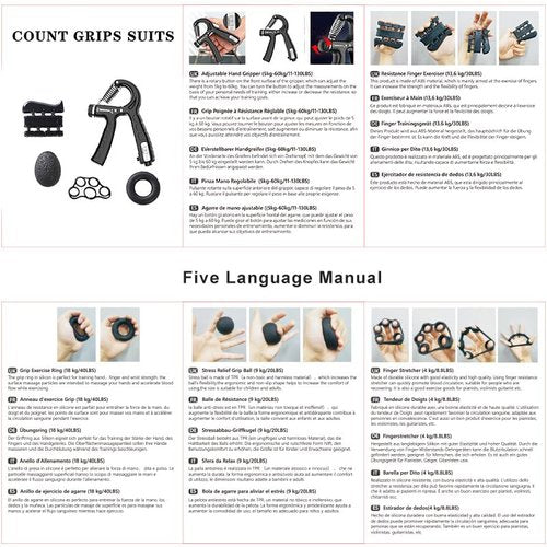 MTCJSLA Hand Gripper Strengthener Strengthening Devices Grip Strength Trainer Set Hand Grip Strengthener Exercisers for Strength Squeezers Handgrip Grips Training Adjustable Grip Strengthener Forearm