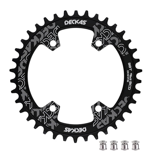DJC Bike Chainring Asymmetrical 96BCD Narrow Wide Tooth MTB for XT SLX M6000 / M7000 / M8000 / M9000 7/8/9/10/11/12 Speed Aluminum 7075 30T 32 34 36 38T, Round 42T Black