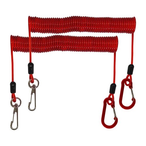 SIWRIOM Fishing Lanyard, Heavy Duty Coiled Lanyards Stainless Steel Wire Inside, Safety Rope Extension Cord Tether Retractable Fishing Accessories for Rods, Pliers, Boating, Paddles, Kayak