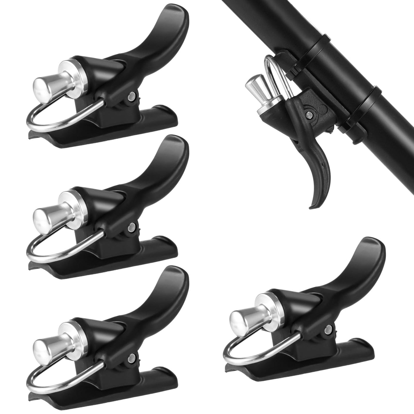 4 PCS Cannon Surf Fishing Trigger Casting Aid, Sea Fishing Cast Cannon Triggers, Marine Fishing Rod Trigger Clamps Finger Protect Aid