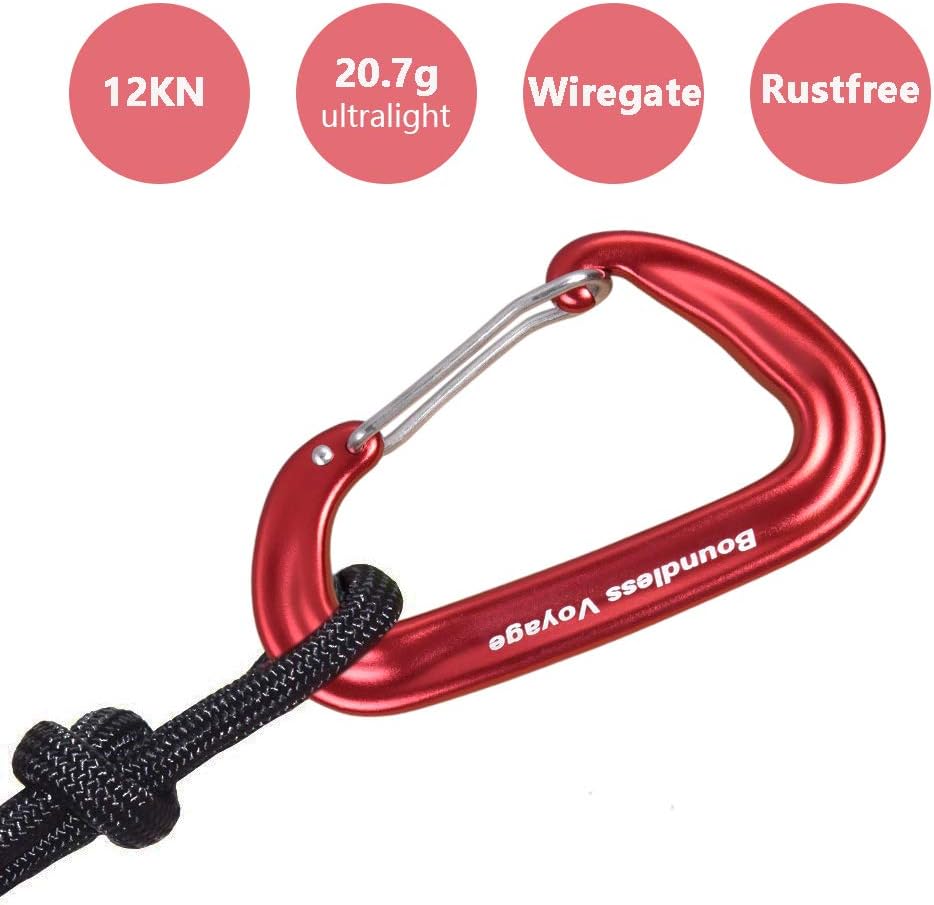 iBasingo Aluminum Alloy Carabiner Clips 12KN Keychain BV1026