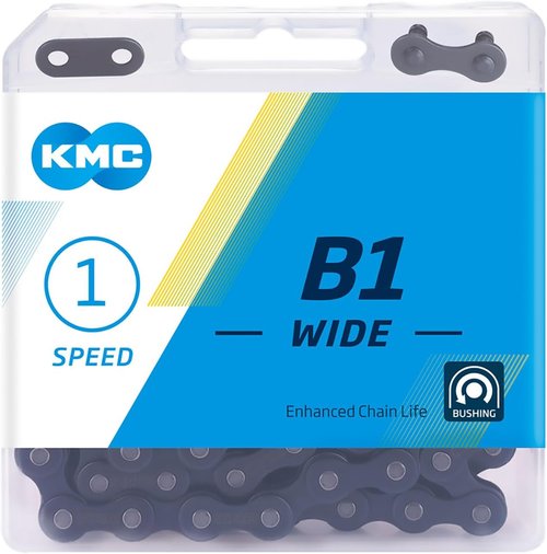 KMC Unisex's B1 Single Speed Chain, Black, Wide (1/8")