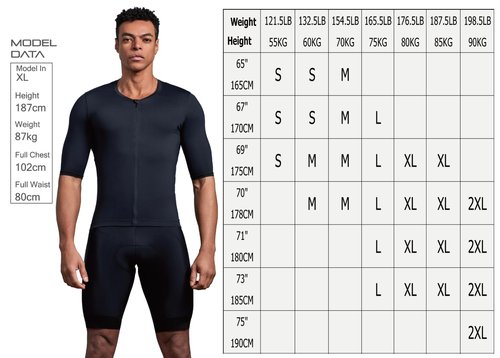 EASYINPRO Wind Tunnel Fabric Men’s Cycling Jersey Tops Bike Biking Shirts Pro Anti UV, Full Zipper, Reflective Pocket Black