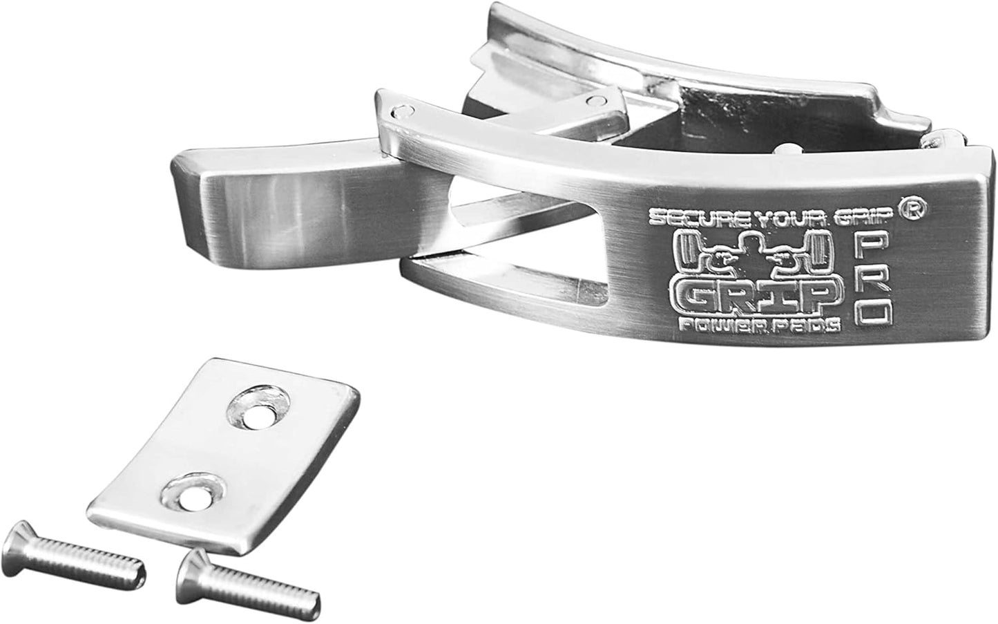 Replacement Lever Buckle for 13MM Thick Powerlifting Lever Belts by Grip Power Pads Weightlifting Belt in Chrome Colors with Embossed LOGO