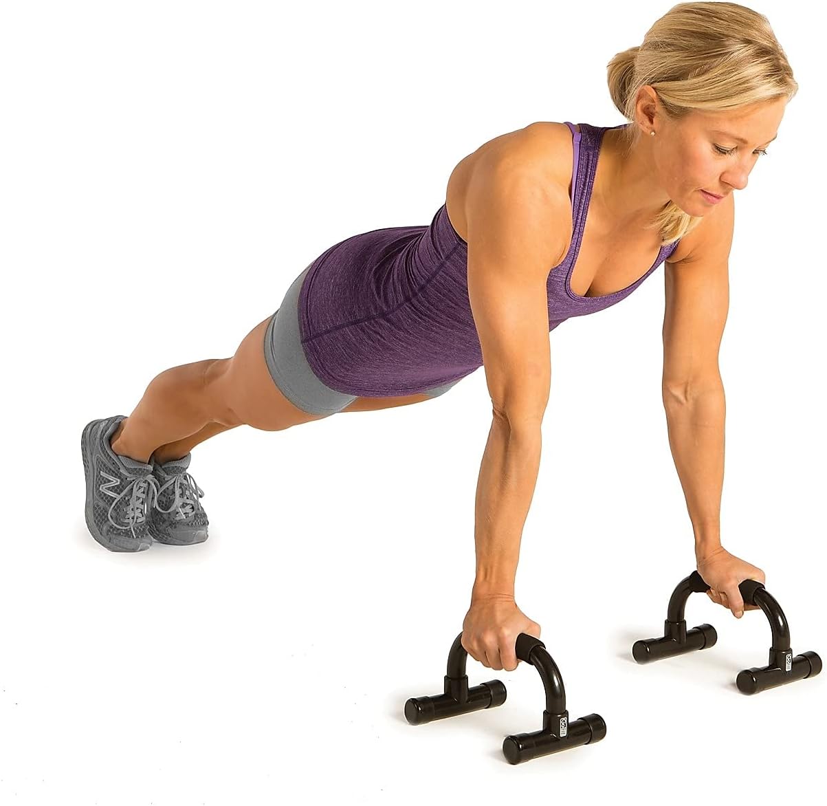 Portable, Comfortable Push Up Bars - GoFit Workout Stands with Ergonamic Handles for Floor Workouts,Black