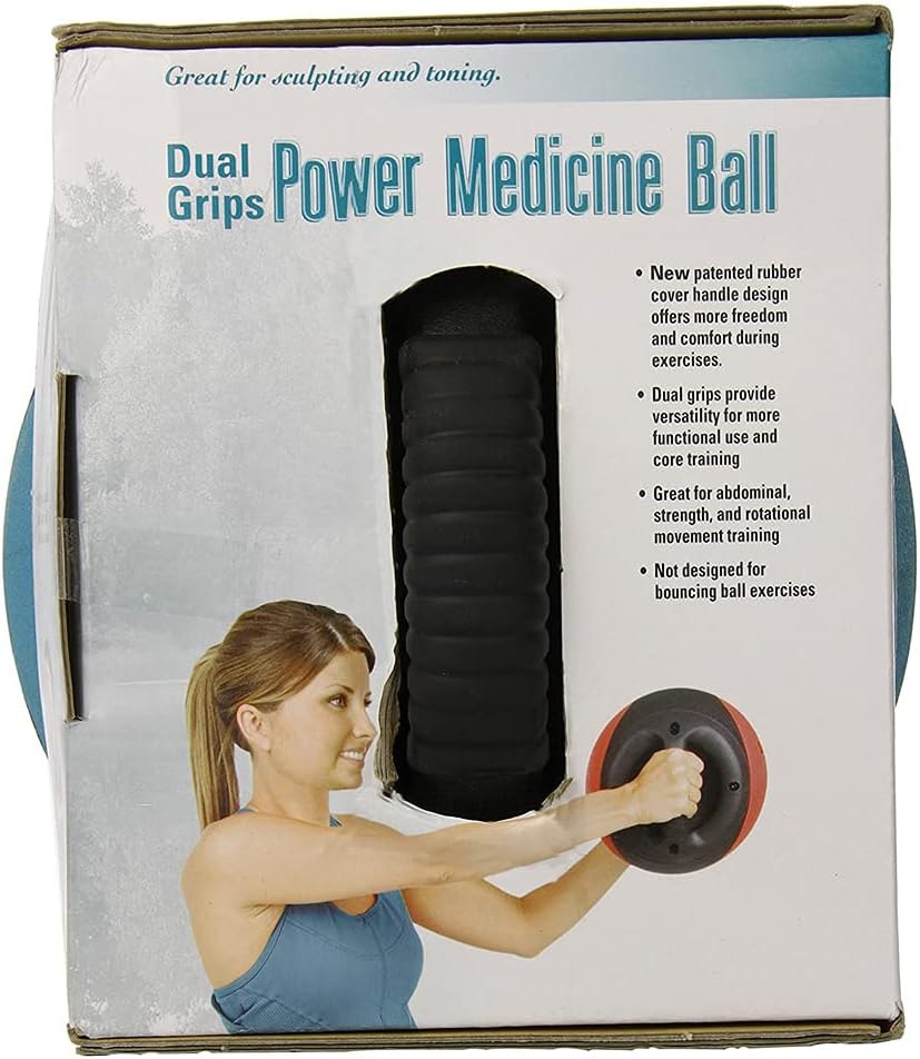 Aeromat Dual Grip Power Medicine Balls for Abdominal Training and Rotational Movements - 9" Diameter - Weights Color-Coded