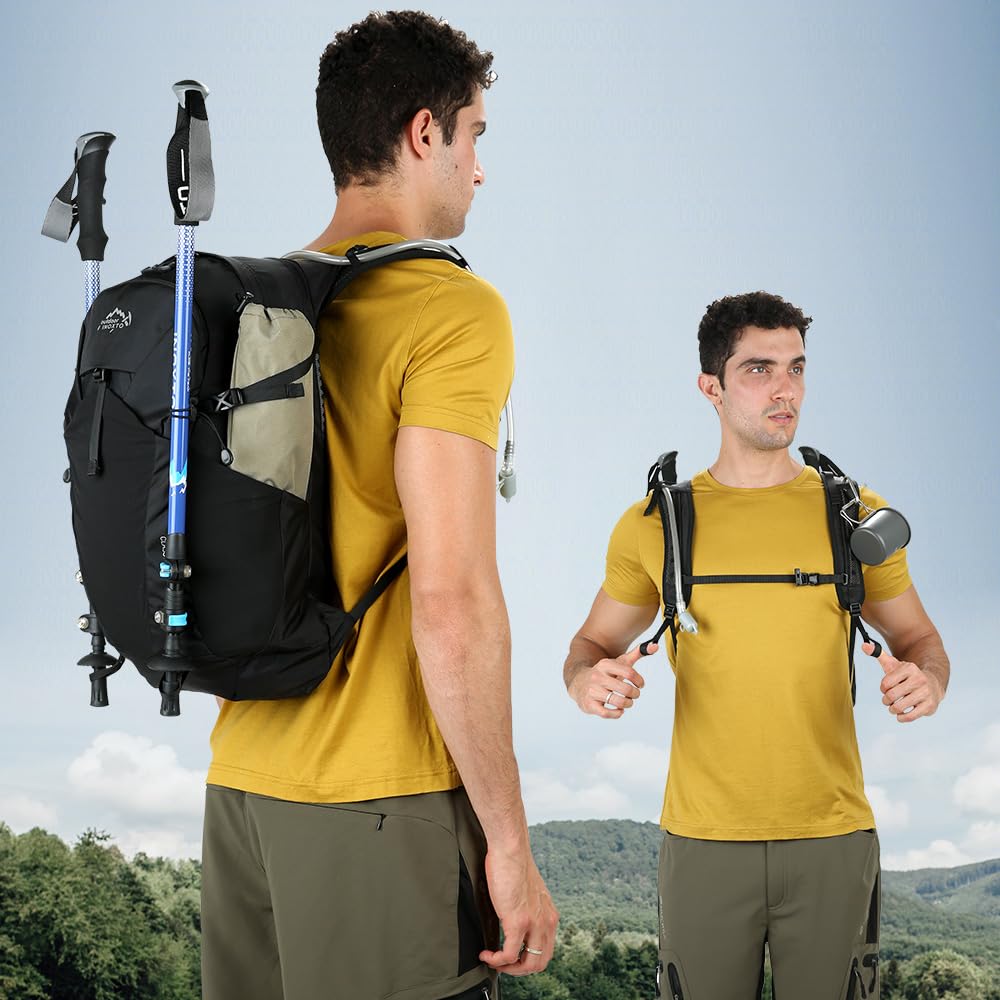 IX INOXTO Hiking Hydration Backpack with 3l Water Bladder for Women and Men 25L Water Backpack for Hiking, Cycling, Running, Climbing, Camping (Orange) (Black)