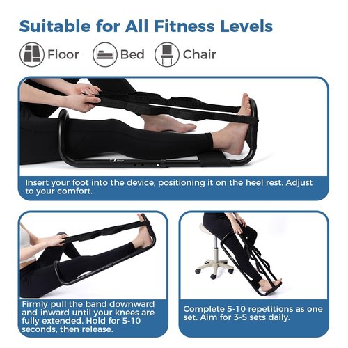 MMingo Advanced Hamstring Stretcher Device: Deep Muscle Stretcher Reduces Pain, Knee Extension, Hip Abductors Extension, Lower Back Relief, PT Endorsed Calf Stretcher, Ideal for ACL, MCL Recovery