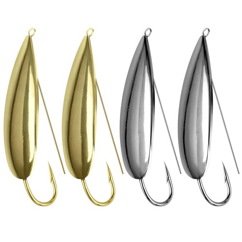 QualyQualy Weedless Spoon Fishing Lures for Saltwater, Minnow Fishing Spoon Hard Bait for Redfish Bass Tourt Northern Pike, 4PCS