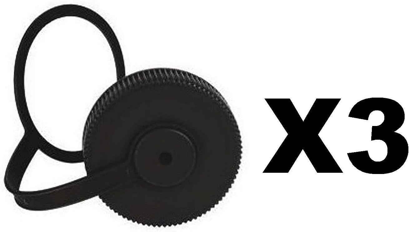 Nalgene 32oz Wide Mouth Water Bottle Cap Replacement Black Loop Top Lid (3-Pack)