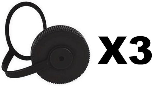 Nalgene 32oz Wide Mouth Water Bottle Cap Replacement Black Loop Top Lid (3-Pack)